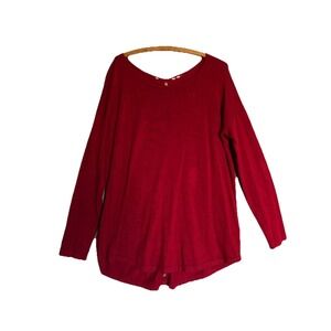 Soft Surroundings Cozy Soft Pullover Sweater L/XL Back Button Detail Fall Resort